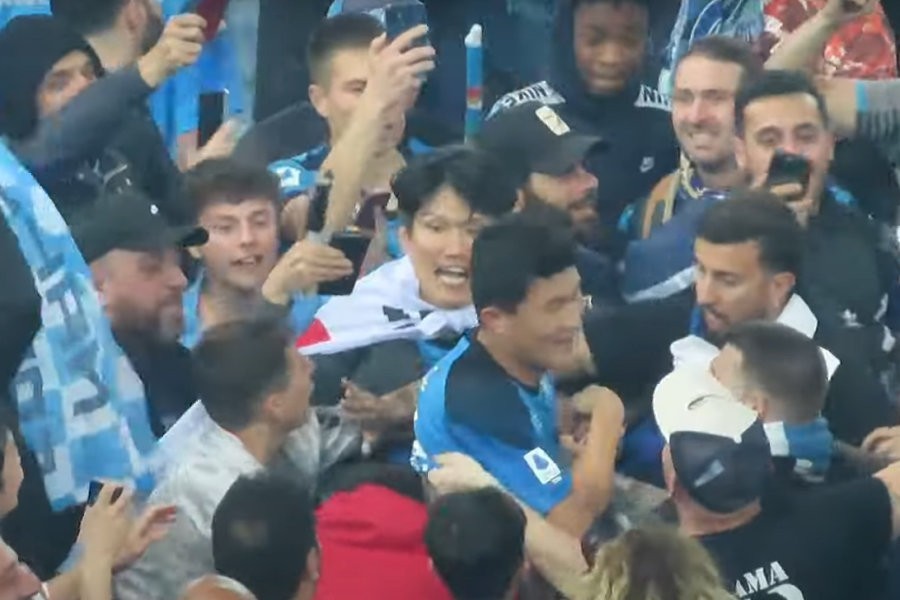 An unidentified Korean stalker who approached Kim Min-jae, a Napoli fan