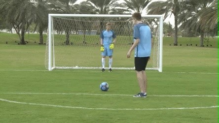 What happens when a person with no athletic ability plays goalkeeper.gif