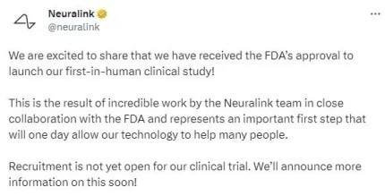 Elon Musk Neutralink Clinical Trial FDA Approval Completed
