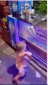 Man Kicks Angry At Turkish Ice Cream Staff Play