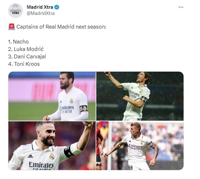 Real Madrid's new captaincy team