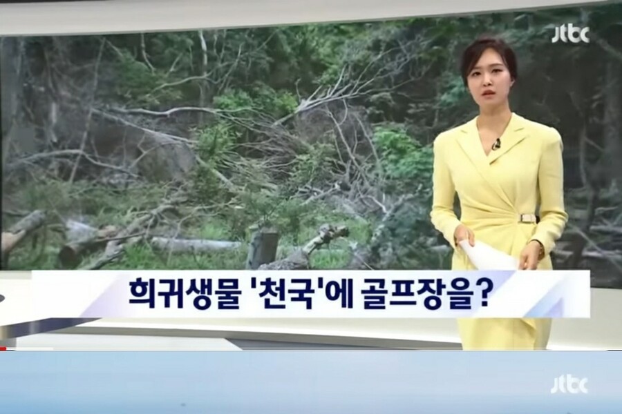 Geoje to build a 1 million pyeong golf course in the forest where endangered species live
