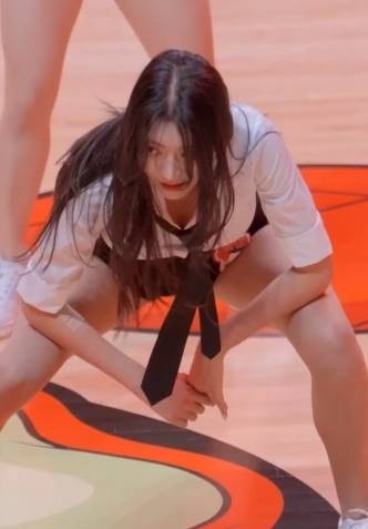 Tie, man, cropped shirt, voluminous Kim Easeo, cheerleader