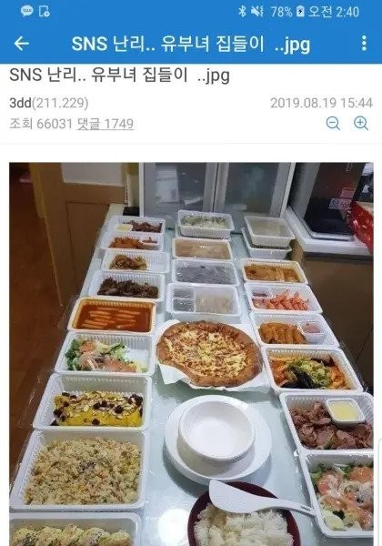A picture of married women's houses going crazy with food in the past