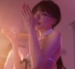 (SOUND)Sexy female employee with glasses concept Yoon Gaeguli ceiling cam oil chest bone