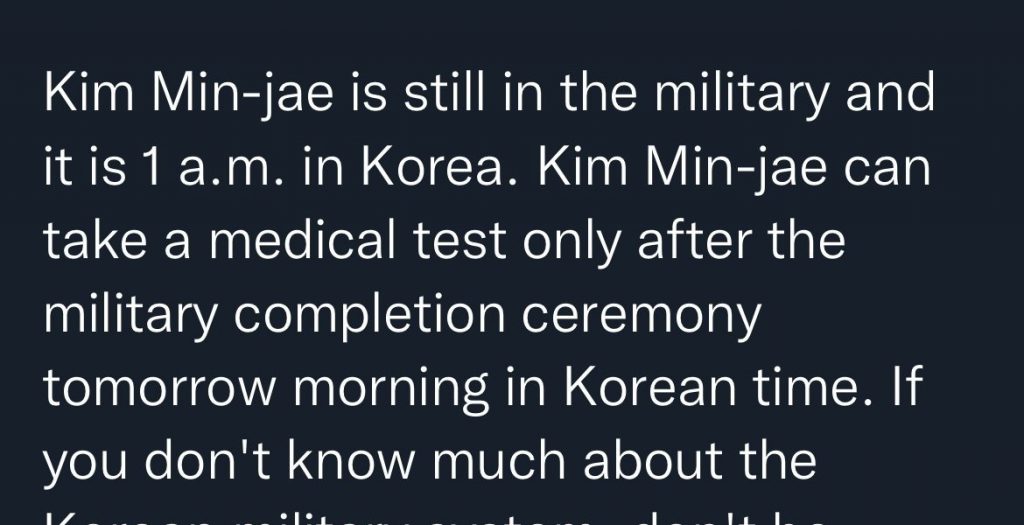 Romano Kim Min-jae Reply to Medical Tweet lol