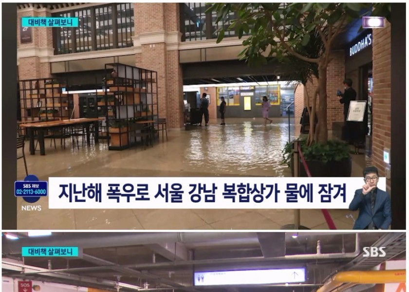 a private building that makes parking lots temporary during heavy rain