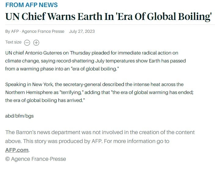BREAKINGVIEWS UN official global warming is over