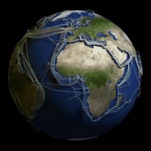 World Submarine Internet Fiber Optic Cable Map
