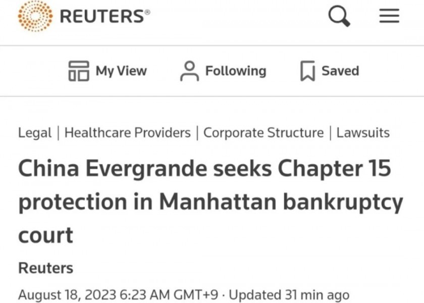 BREAKINGVIEWS Evergrande Group files for bankruptcy jpg