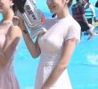 Ahn Ji-hyun, who shoots water guns, cheerleader, see-through dress feeling swimwear