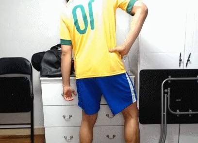 Korean cosplaying Ronaldinho gif