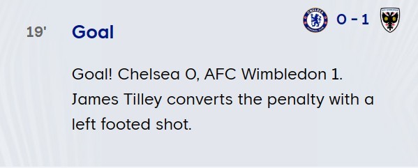 Chelsea vs Wimbledon Chelsea Sanchez Keeper without Carabao Cup broadcasts gave up pk and Wimbledon goaljpg due to a stupid mistake