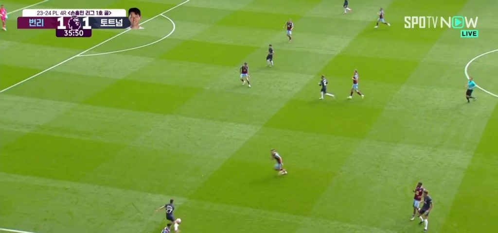 (SOUND)Burnley vs. Tottenham's Solomon's pass and the shot continued Shaking
