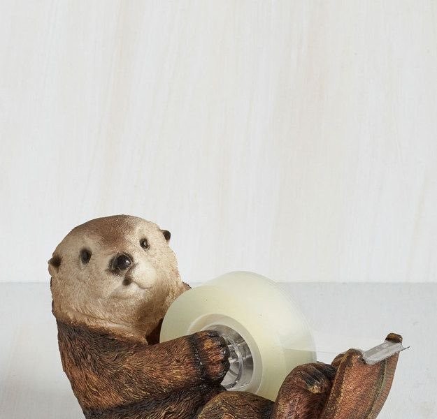 a horribly stuffed sea otter