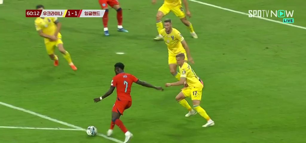 Ukraine vs England. Soccer shot to hit the goalpost (Shaking)a good shot by a goalkeeper saved