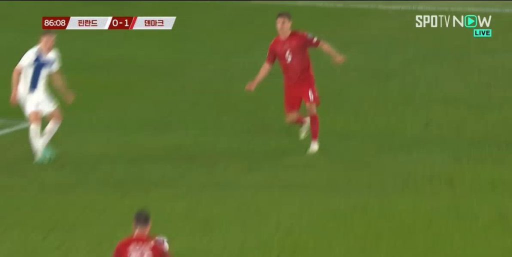 Finland vs Denmark. Hojang-gun's mid-range first goal at the end of the second half