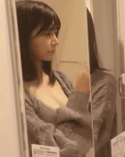 The beautiful chest from the side that I see in the mirror