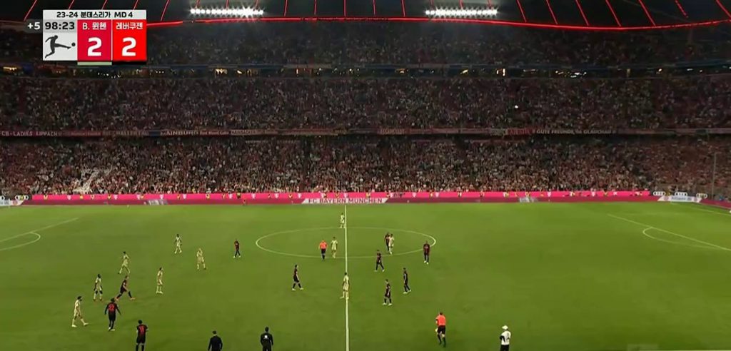 (SOUND)Bayern Munich vs Leverkusen ended in a 222 draw with an equalizer at the end of the match