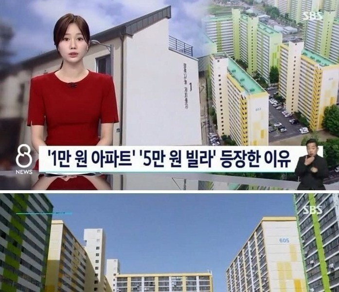 a youth apartment with a monthly rent of 10,000 won