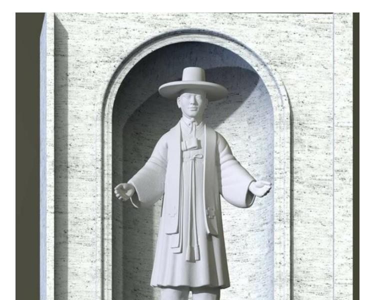 The Statue of Father Kim Dae-gun is installed at St. Peter's Cathedral in Vatican City…the first Asian