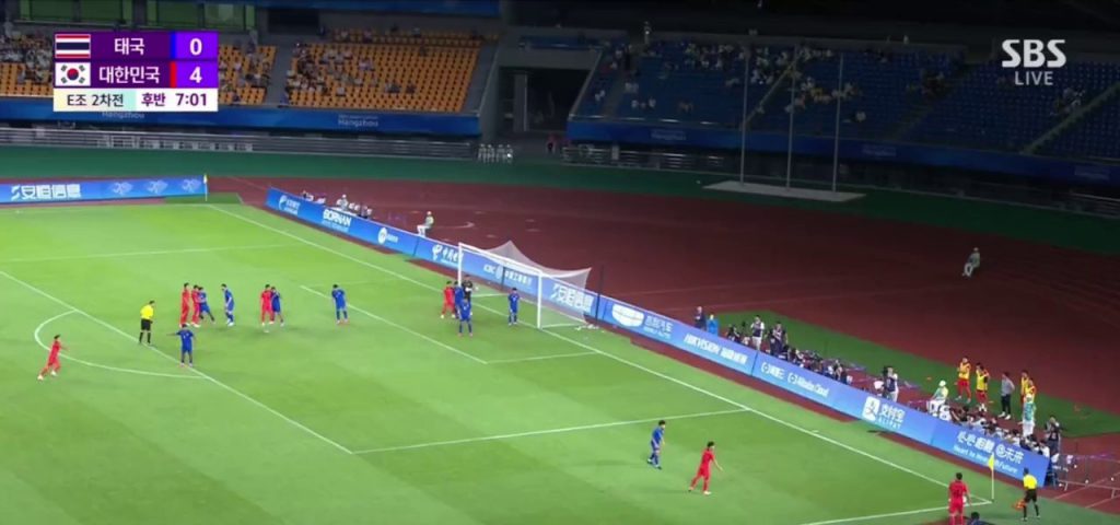(SOUND)Thailand vs South Korea Park Jin-seop's corner kick time delay warning