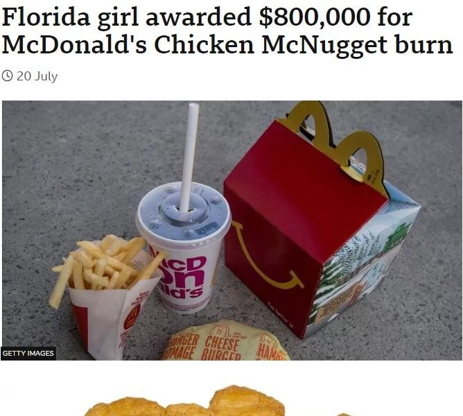 McNugget hurt me and was rewarded with a billion won
