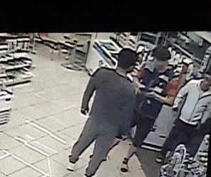 The reaction of a part-timer at a convenience store who got hit by a bully is gif
