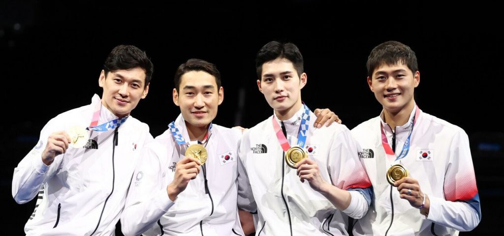 South Korea Fencing Sabres Team Championship Defeat China and Gold Medal