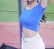 Lee So Young Cheerleader Thin Crop Top Chest Line