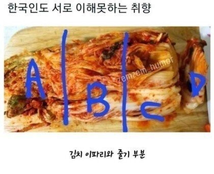 The kimchi part that Koreans also like and dislike