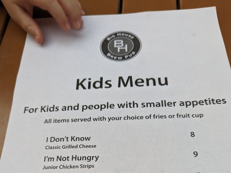 American Restaurant Children's Menu