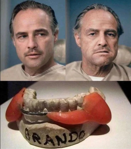 A mouthpiece worn by Marlon Brando in The Godfather