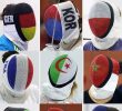 Flag of each country engraved on the fencing mask jpg