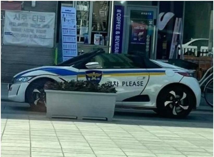 A police car that was caught doing nothing