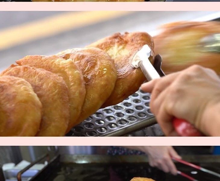 Food covered with flour, sugar, and oil
