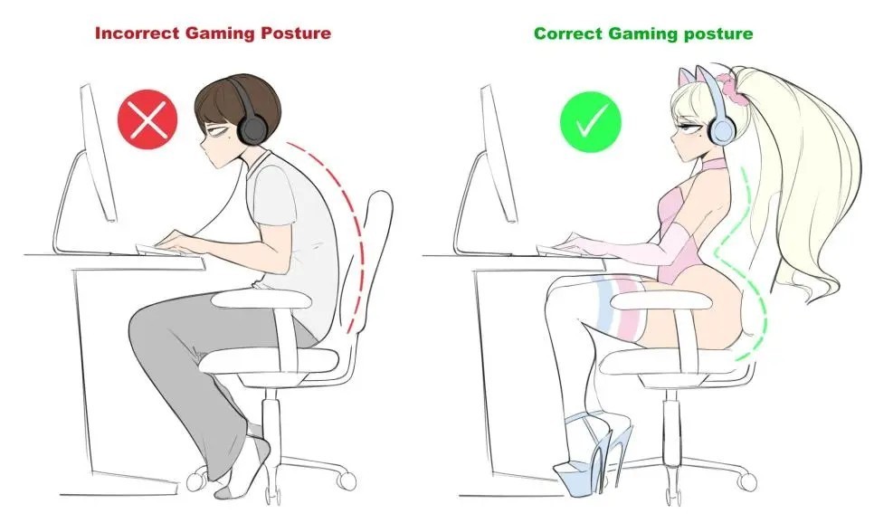 The wrong person on the computera correct posture