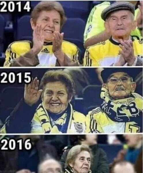 An old couple who liked to watch soccer together. JPG