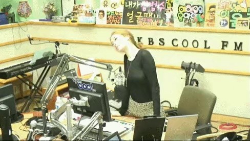 Youinna gif stretching during the radio break