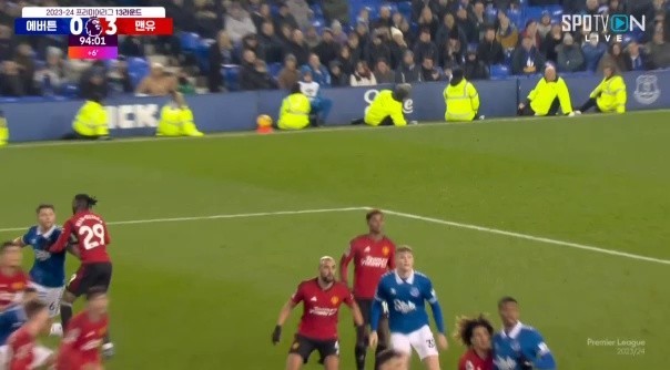 Everton vs. Manchester United's Lindelof defense to block this again LOL. LOL
