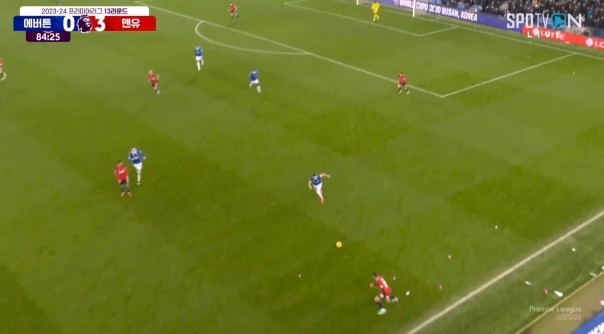 Everton vs. Man, Man, Man, Man, Man. Attack, Felistri, shoot