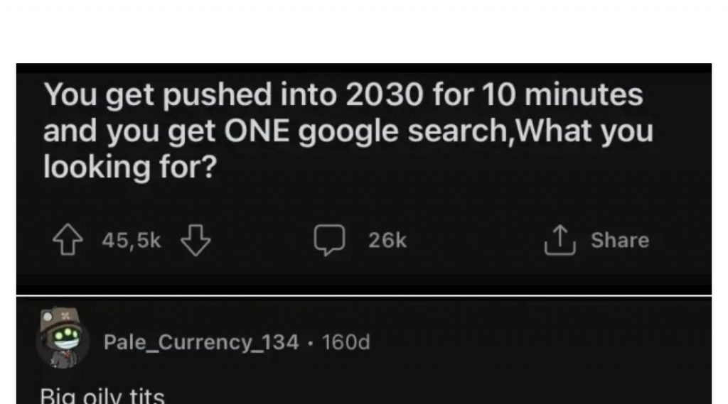 If we could go to 2030 and do a single Internet search