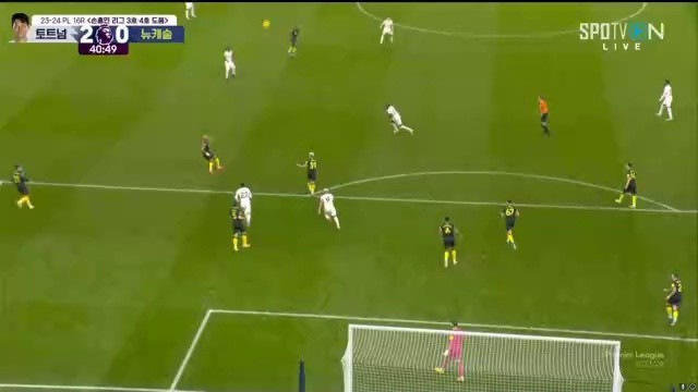 Tottenham vs Newcastle Eah Johnson's shot at goal (c) C. (c) C