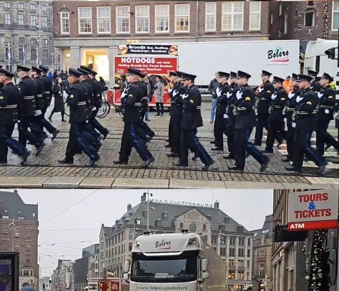 Lol. Covered with a Dior store truck during a visit to the Netherlands