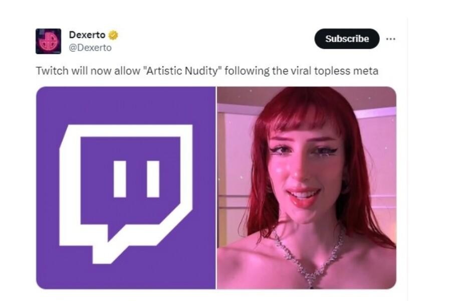 Twitch is now allowed to broadcast nude shows for R-rated and strip shows