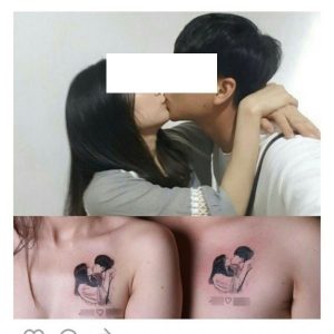 A couple's tattoo from a school meal