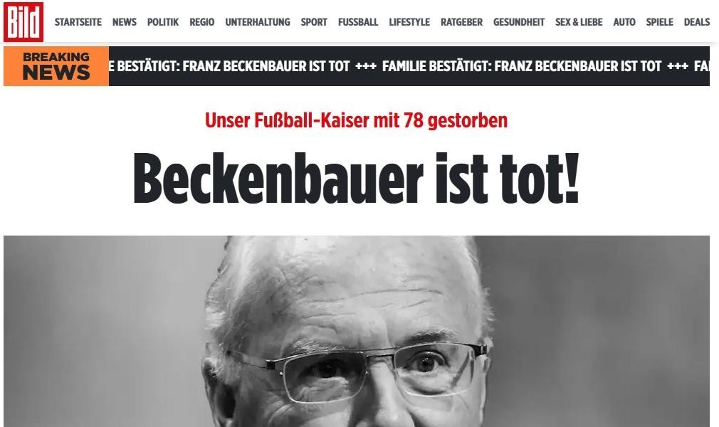 Franz Beckenbauer died at the age of 78