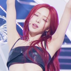 Raise your arms up. Under the leather tank top. ITZY YUNA