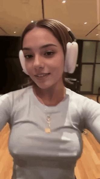 AirPods Max girl who is working out