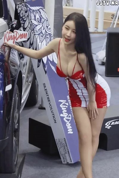 a racing model posing